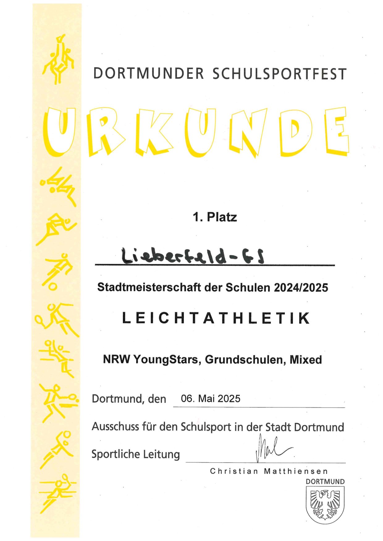 Urkunde Leichtathletik 1