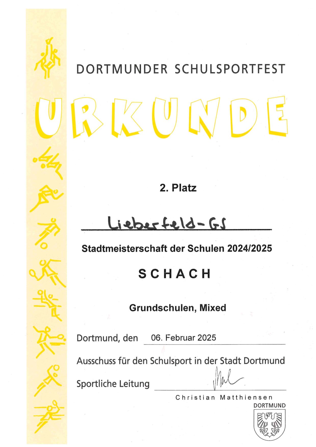 Urkunde Schach 1